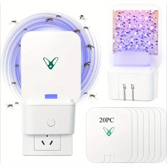 10/ 20pcs Smart 360° Insect Trap Plug-In with Sticky Glue Boards